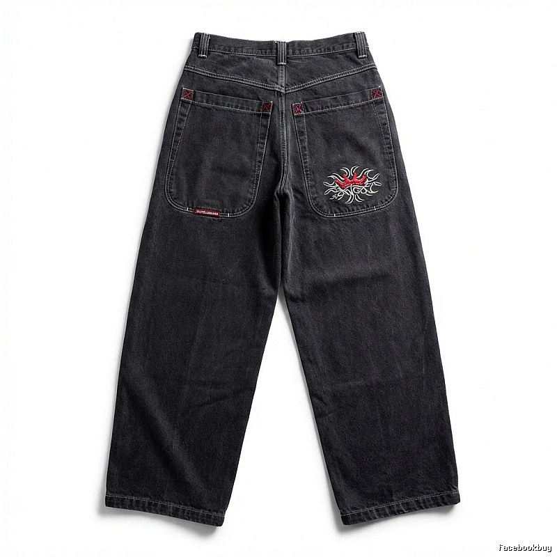 Y2K style retro black jeans