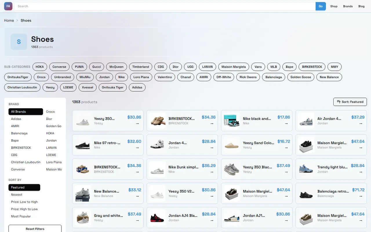 Find Sneakers on facebookbuy Spreadsheet or Sheets visual guide for facebookbuy